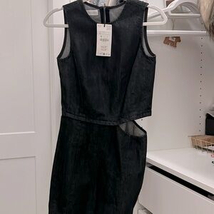 ❌SOLD❌ Zara NWT Black Denim cut out Dress